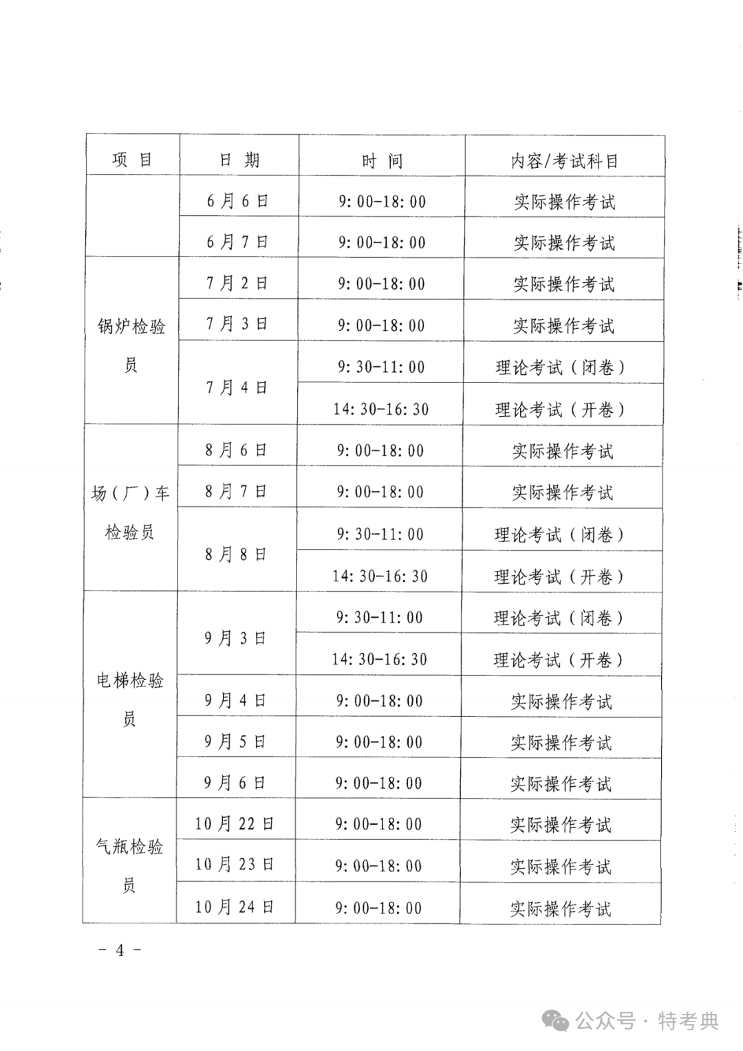 甘肃：关于开展2024年度甘肃省特种设备检验人员取证考试（含补考）工作的通知