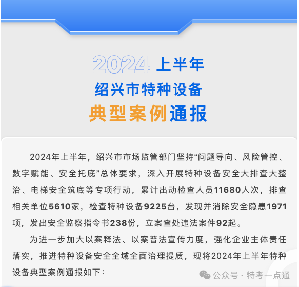 浙江：2024年上半年特种设备典型案例通报，最高罚款17万！！