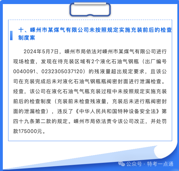 浙江：2024年上半年特种设备典型案例通报，最高罚款17万！！