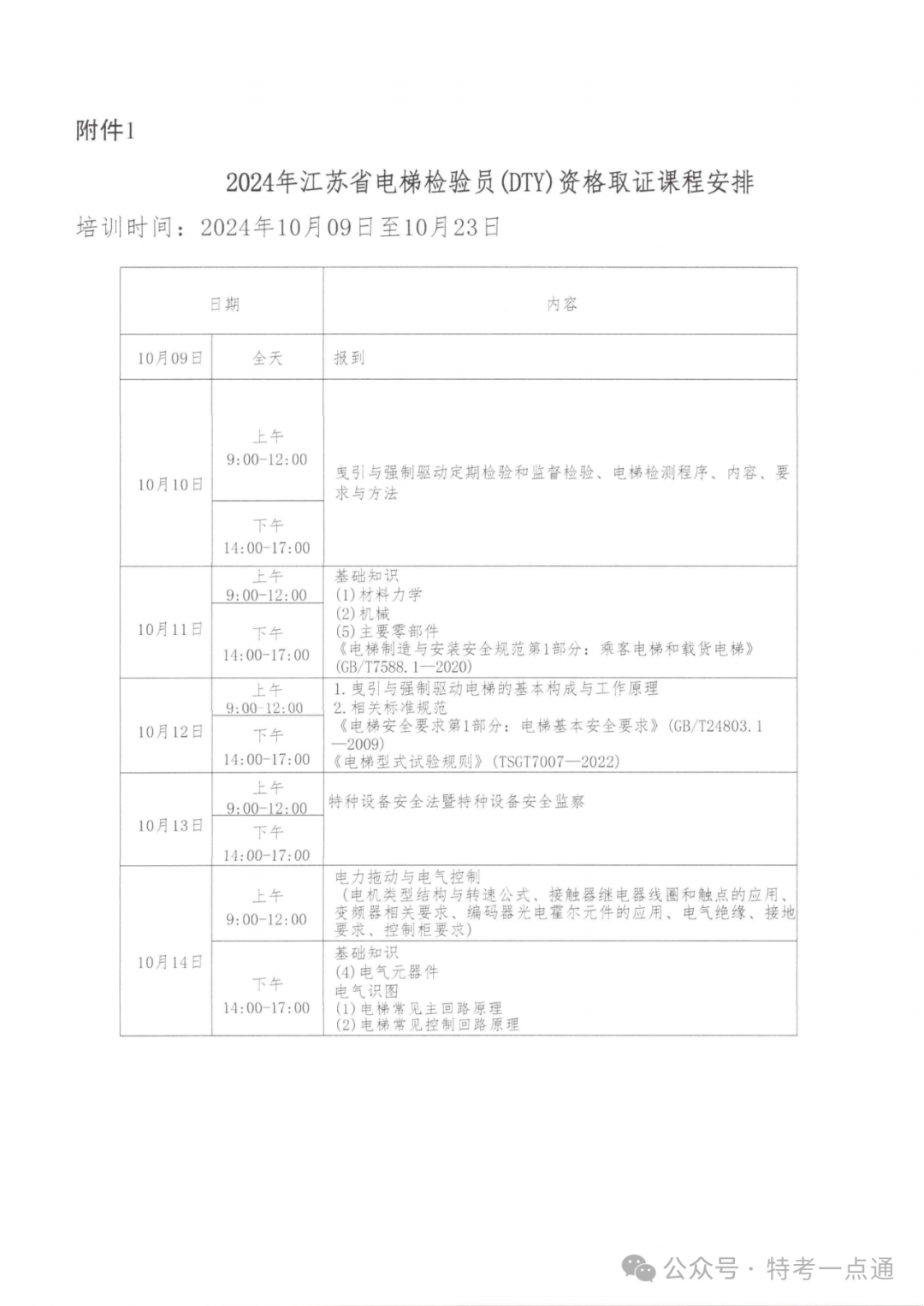 江苏：关于2024年电梯检验(DTY)人员(含补考取证专业培训活动预报名的通知